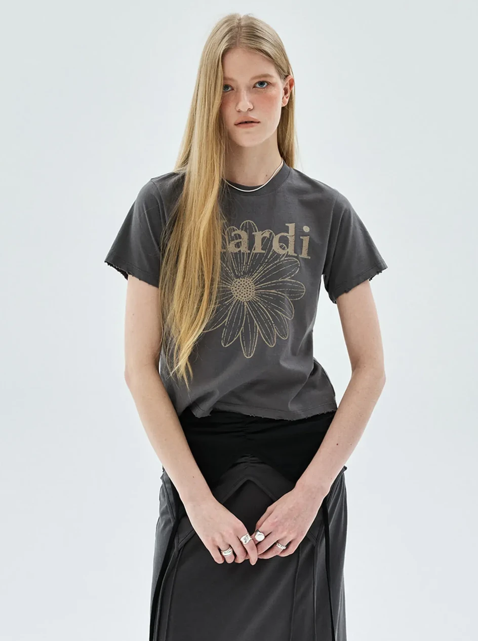 Mardi Mercredi Tshirt Flowermardi Brown Taupe 一般款短袖