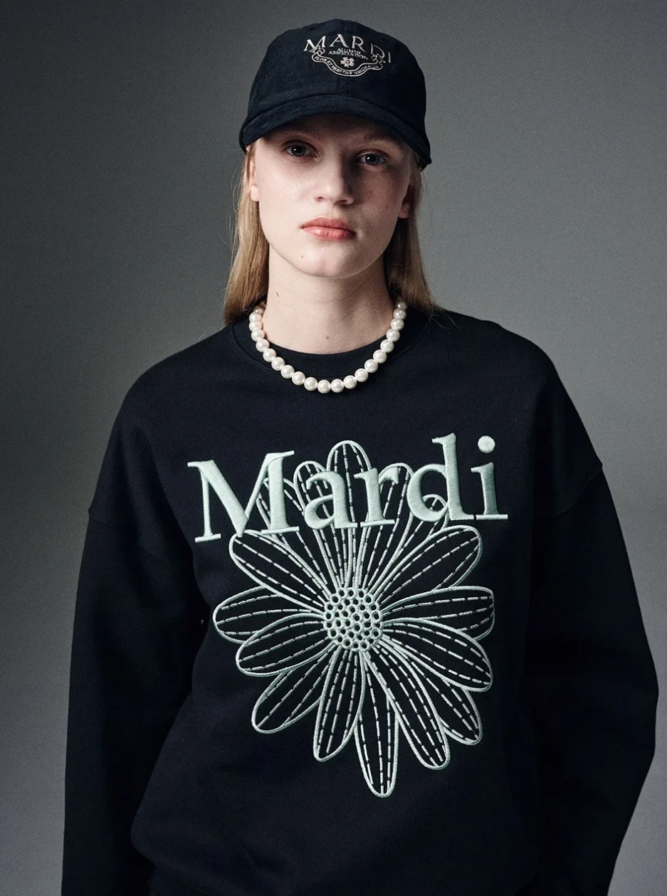 Mardi Mercredi SWEATSHIRT FLOWERMARDI Black Mint