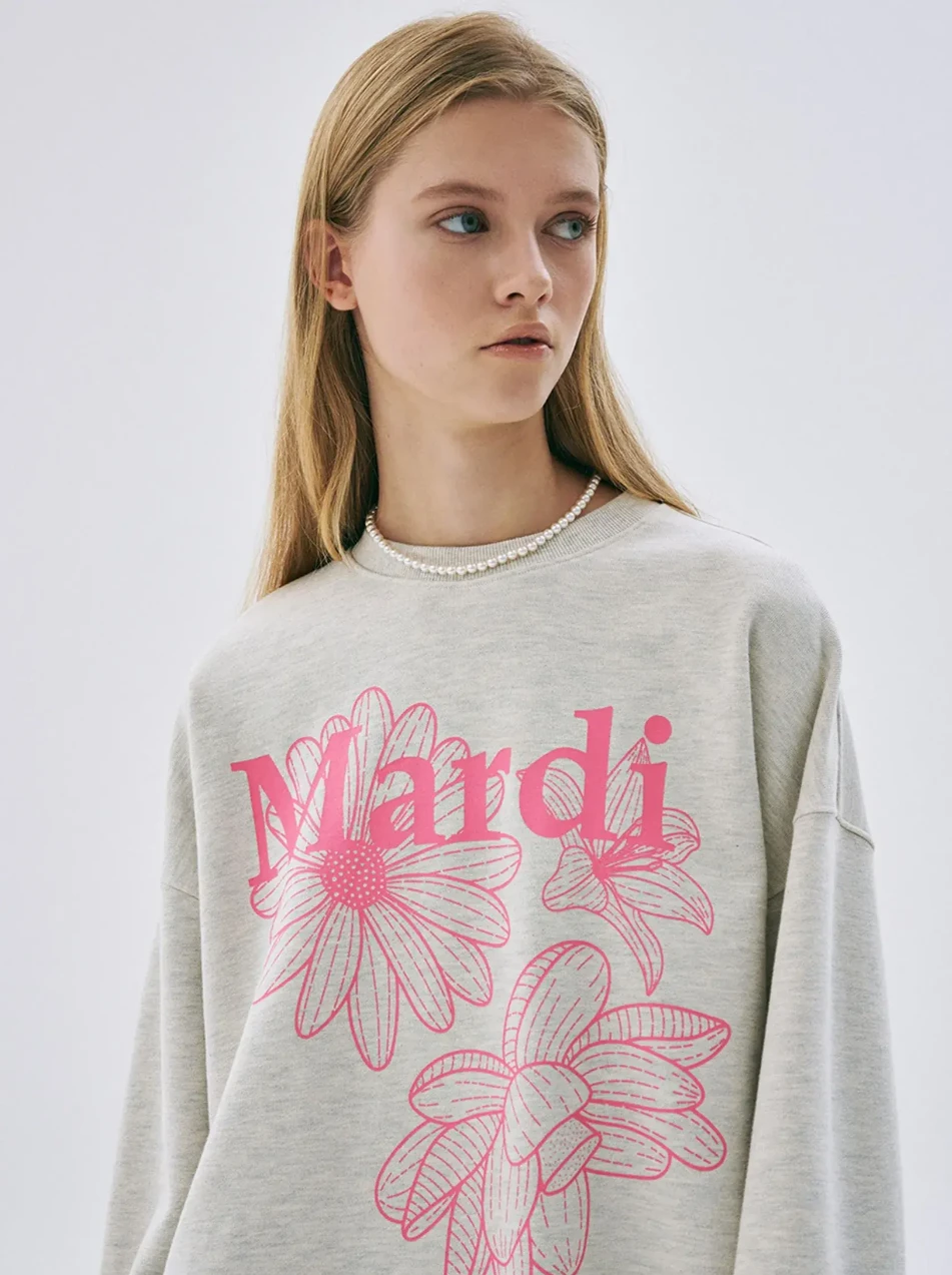 Mardi Mercredi SWEATSHIRT FLOWERMARDI oatmeal peony