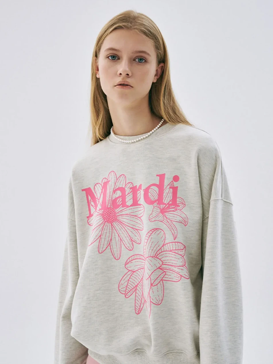 Mardi Mercredi SWEATSHIRT FLOWERMARDI oatmeal peony