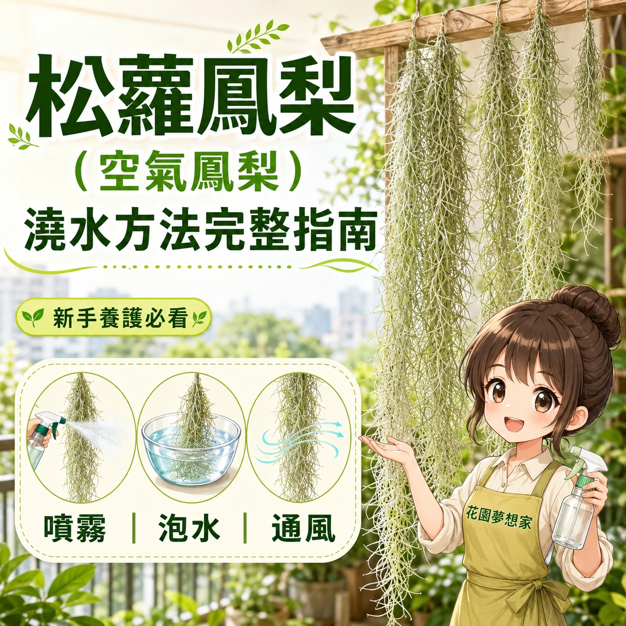 松蘿鳳梨（空氣鳳梨）的澆水方法完整指南