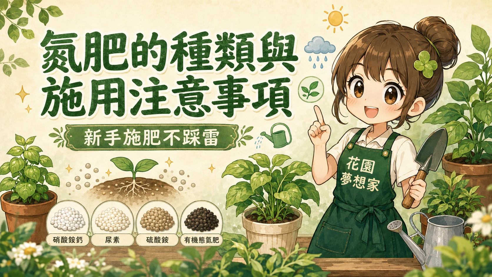 氮肥的種類與施用注意事項，新手施肥不踩雷