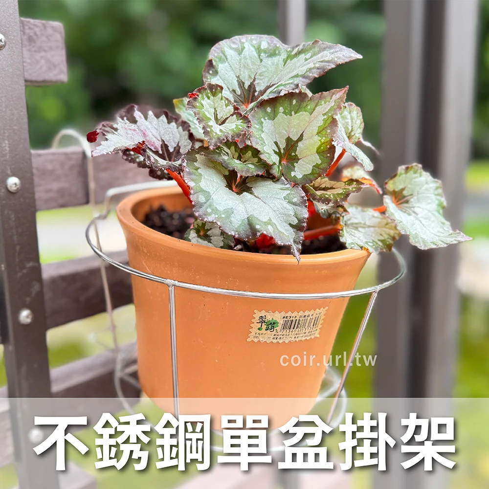 不銹鋼單盆掛架24cm(分離式掛鉤) 花盆架 欄杆花架