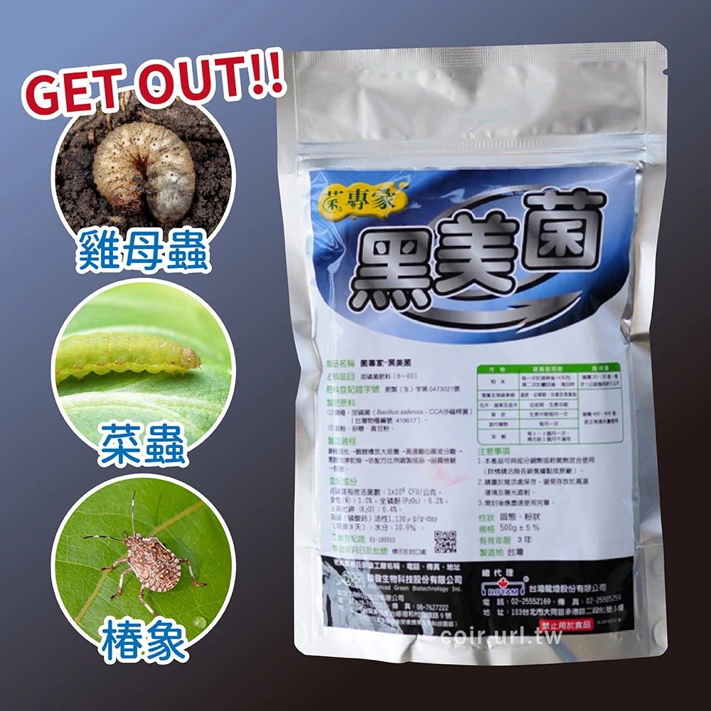 聯發生技-黑美菌（黑殭菌）雞母蟲菜蟲椿象