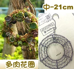 多肉花圈-鐵線花環(中)