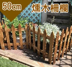 燻木柵欄籬笆(尖頭-高50cmX198cm)