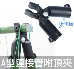 「鋼管配件」A型連接管附頂夾-可調0~70度（3入裝）