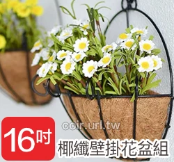 40cm環保椰纖花盆＋壁掛花架(16吋)