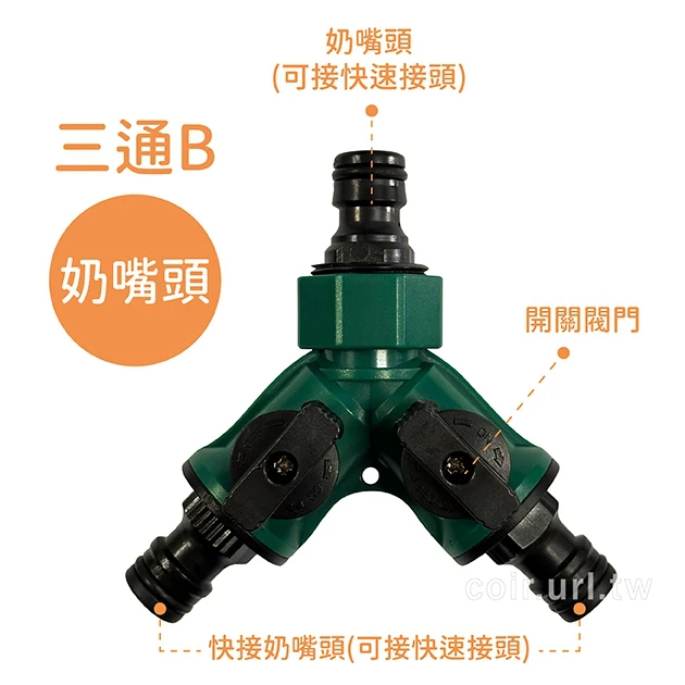 台製【快拆系列】開關型~3奶嘴頭（三通B）