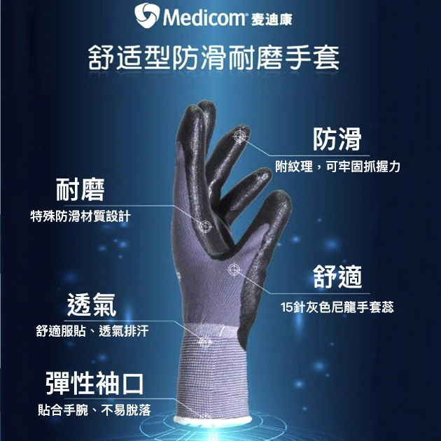 Medicom多用途防滑安全手套/雙