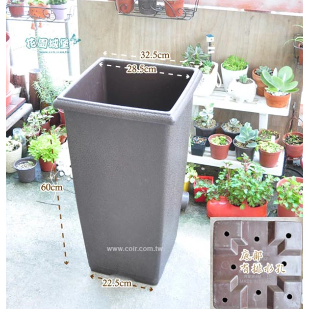 32cm正四方加高花盆 高60cm