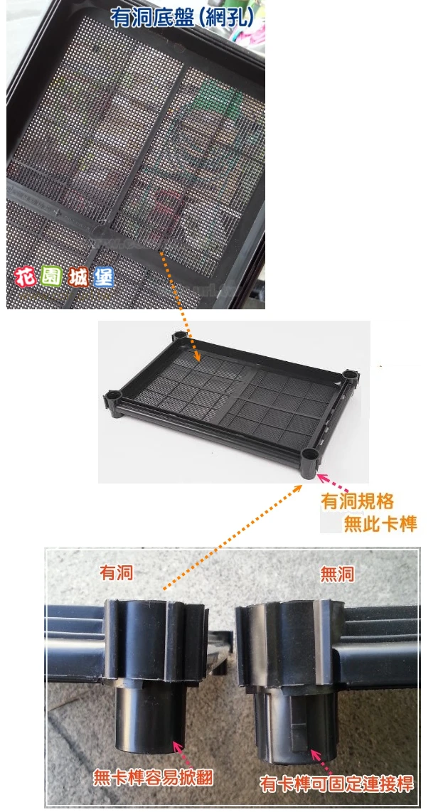 【栽培箱】配件~有洞底盤(單片入)D56-2無卡榫