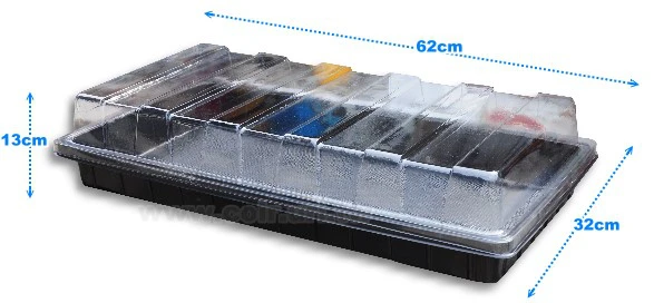 透明蓋育苗盤組合(無洞)高13cm 育苗箱