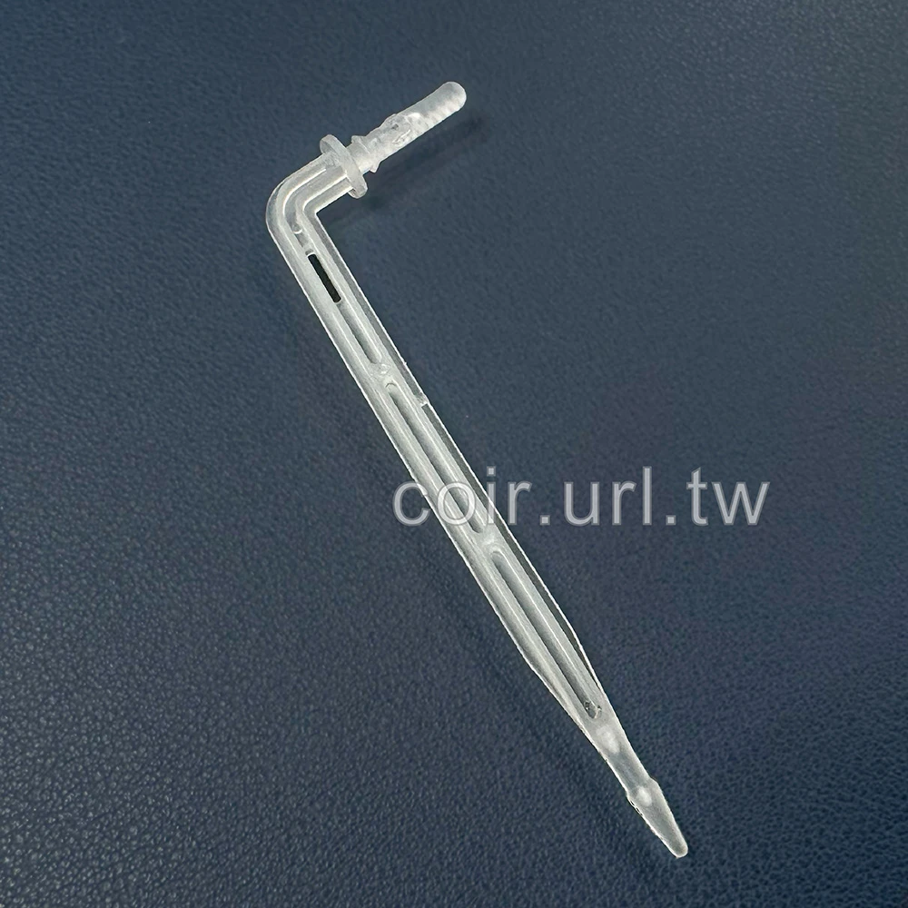 【水管達人】白透明彎滴箭-2分管專用內徑4mm -5支入 滴灌