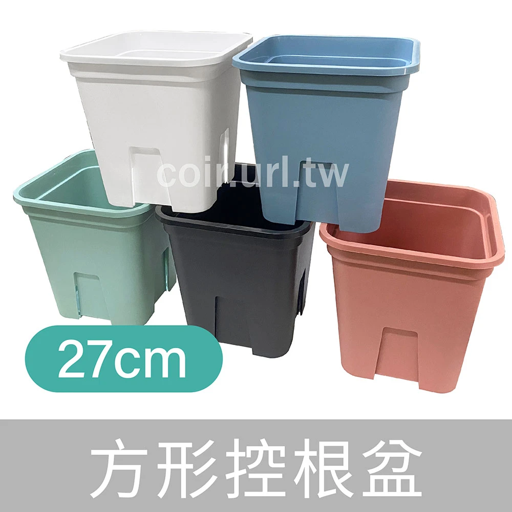 27x27cm方型控根盆 台製青山盆 1尺2