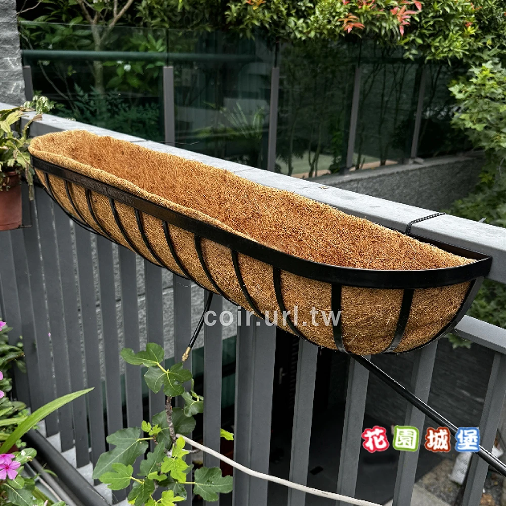 92cm馬槽型椰纖花盆架 3尺窗台花架