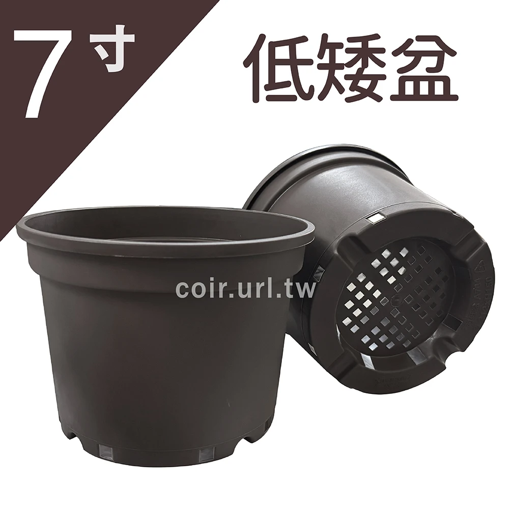7寸(21cm)矮栽培盆（低矮盆）黑棕色