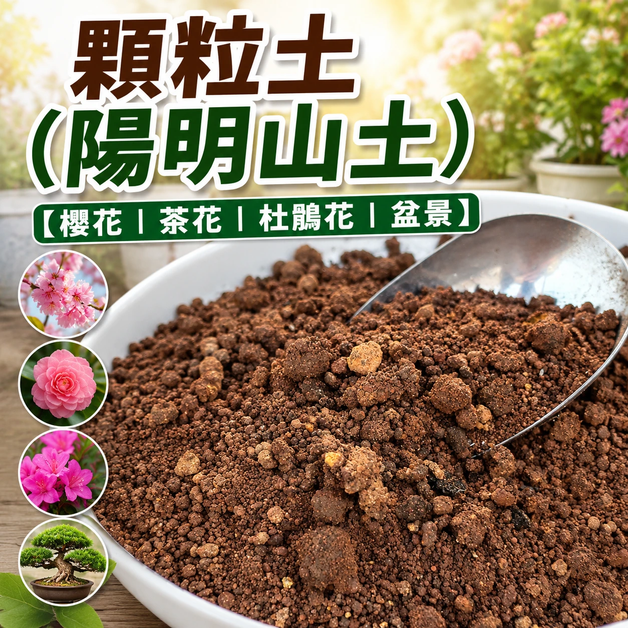 陽明山土(顆粒土)櫻花茶花木本花卉