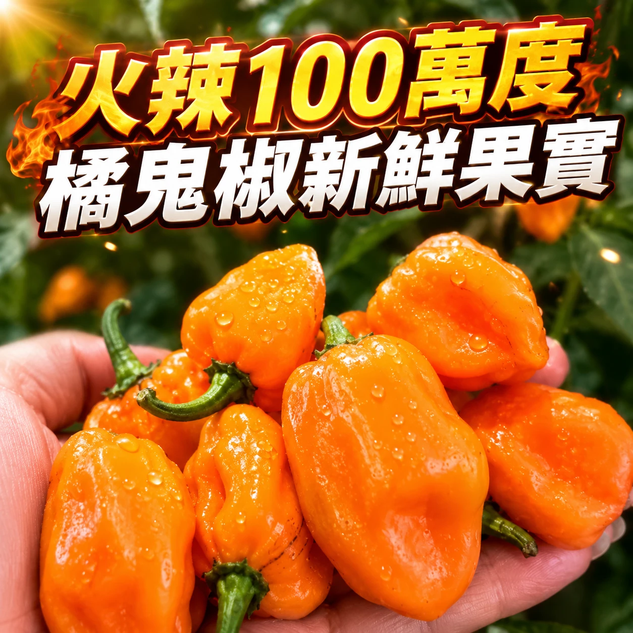 橘鬼椒100萬度新鮮辣椒果實~2顆（每單限購1包）