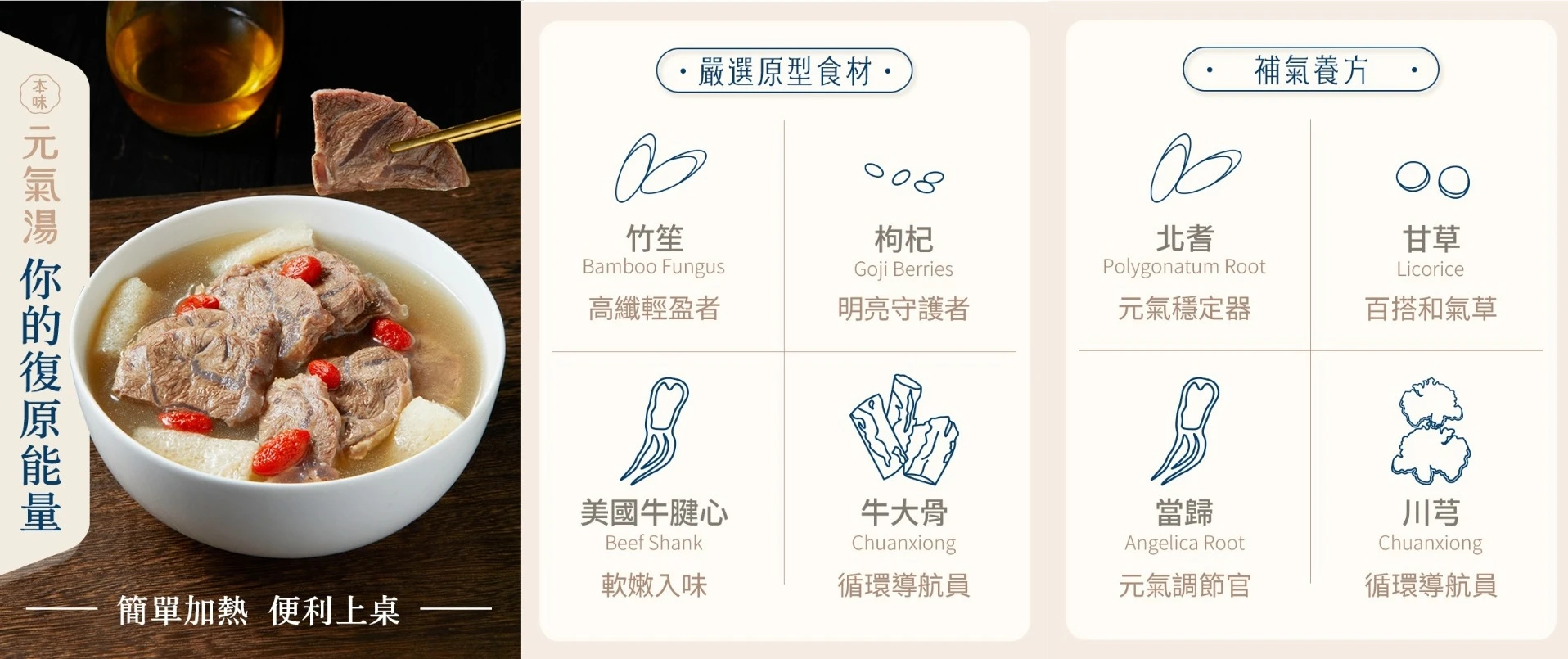 《本味.元氣湯》經典竹笙鮮燉牛 家承本味