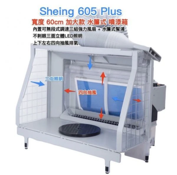世穎 Sheing 605 Plus 水簾式 噴漆箱 抽風箱
