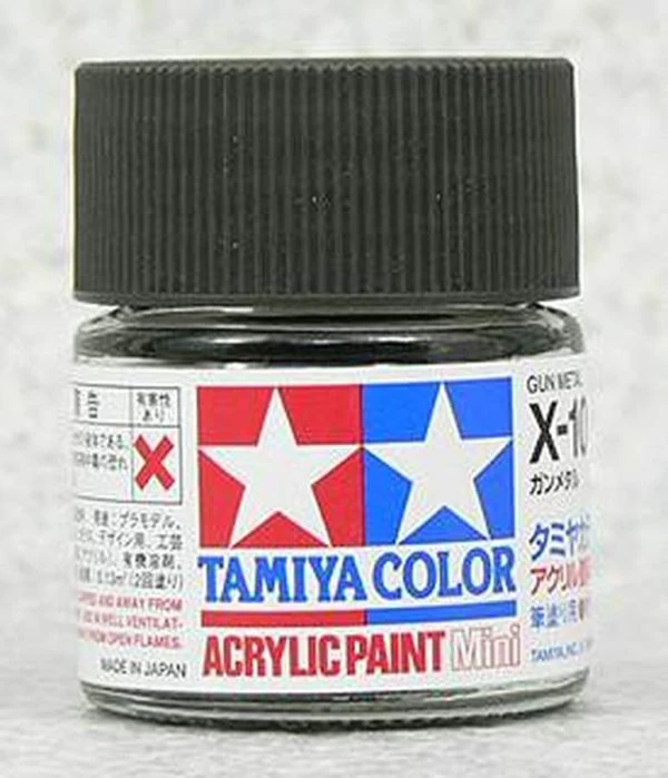 TAMIYA 田宮 水性 X-10 亮光 槍鐵 Gun Metal 10ml