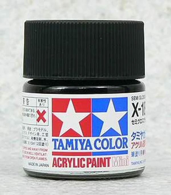 TAMIYA 田宮 水性 X-18 半消光 黑 Semi Gloss Black 10ml