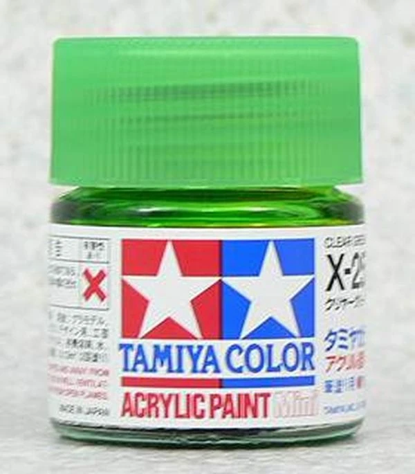 TAMIYA 田宮 水性 X-25 亮光 透明綠 Clear Green 10ml