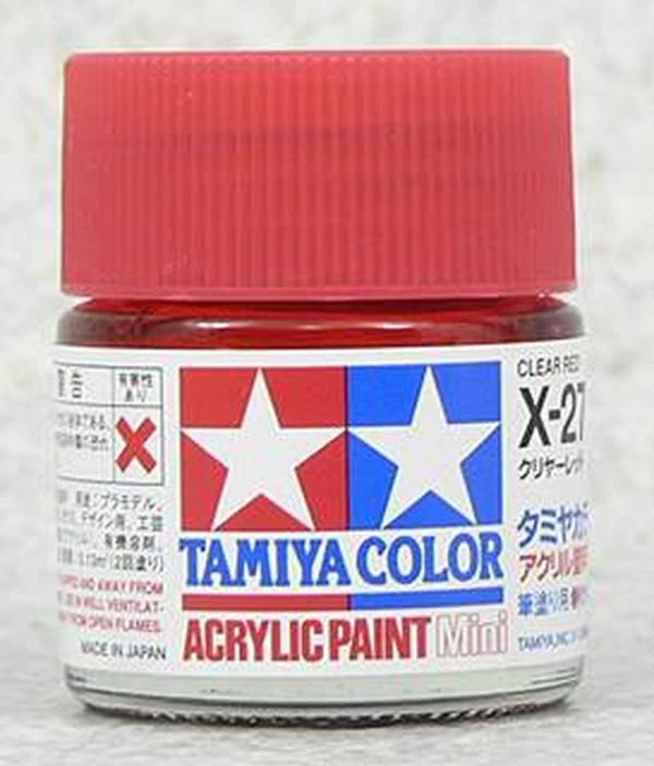 TAMIYA 田宮 水性 X-27 亮光 透明紅 Clear Red 10ml
