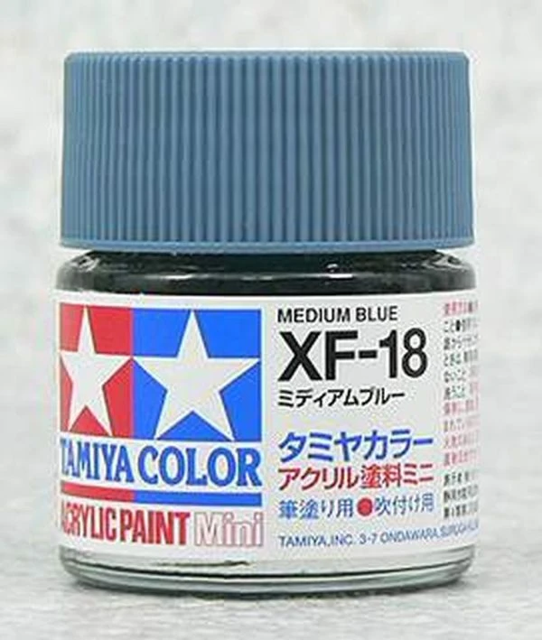 TAMIYA 田宮 水性 XF-18 消光 中藍 Medium Blue 10ml