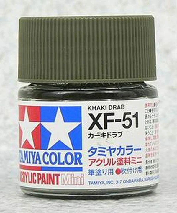TAMIYA 田宮 水性 XF-51 消光 土黃褐色 Khaki Drab 10ml