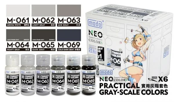 modo摩多製造所 NEO 灰階套組 30ML 6色 模型漆