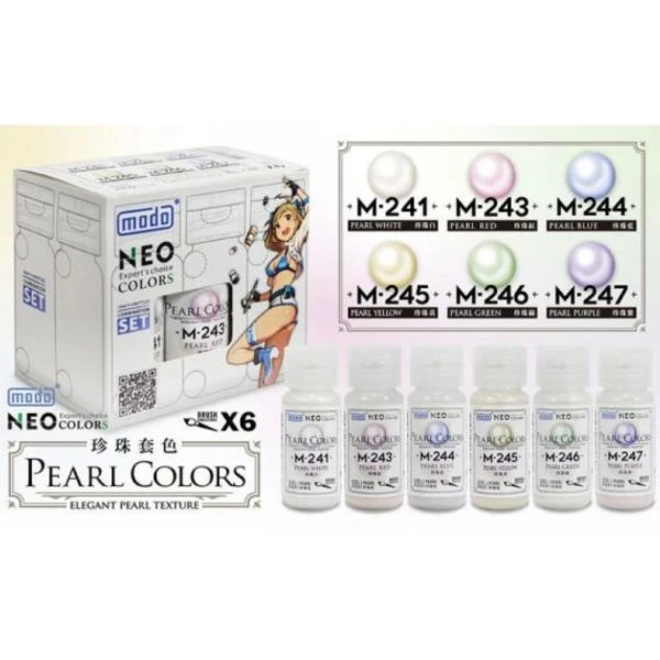 modo摩多製造所 NEO 新世代珍珠套組(珠光色 透明漆) 30ML 6色 模型漆