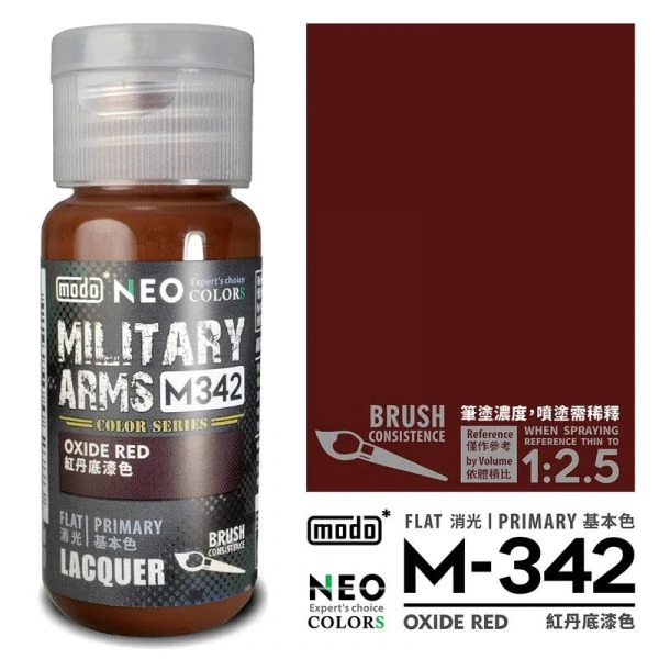 modo摩多製造所 NEO M-342 M342 紅丹底漆色 30ML 模型漆