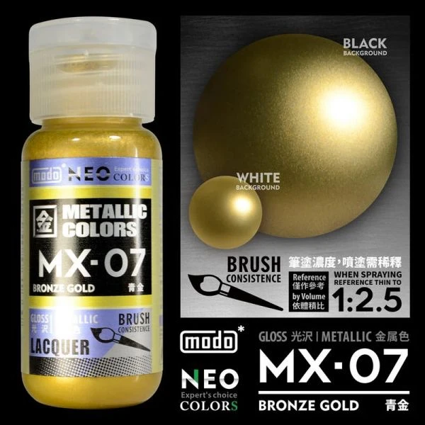 modo摩多製造所 NEO瓶 全新二代金屬色 MX-07 MX07 青金 30ML 模型漆