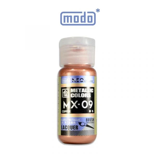modo摩多製造所 NEO瓶 全新二代金屬色 MX-09 MX09 銅色 30ML 模型漆