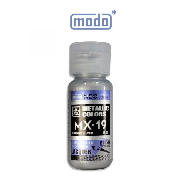 modo摩多製造所 NEO瓶 全新二代金屬色 MX-19 MX19 亮銀 30ML 模型漆