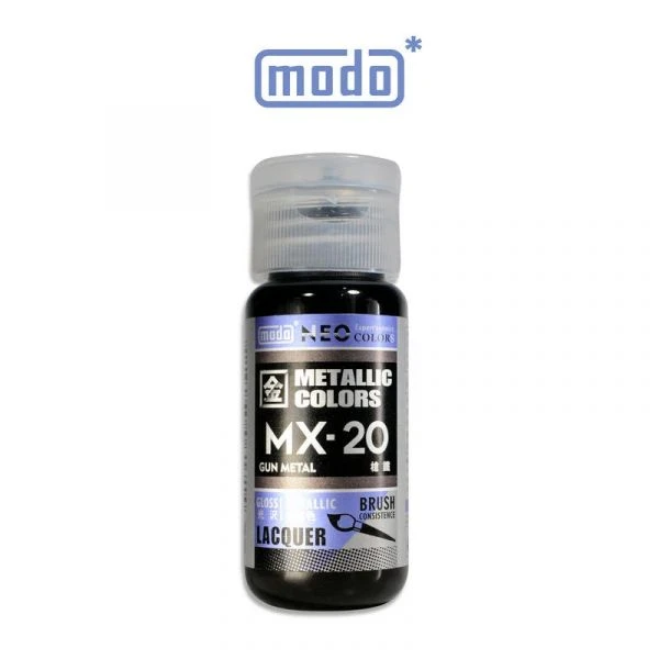 modo摩多製造所 NEO瓶 全新二代金屬色 MX-20 MX20 槍鐵 30ML 模型漆