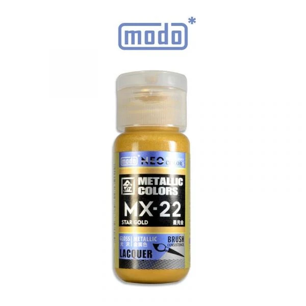 modo摩多製造所 NEO瓶 全新二代金屬色 MX-22 MX22 星光金 30ML 模型漆