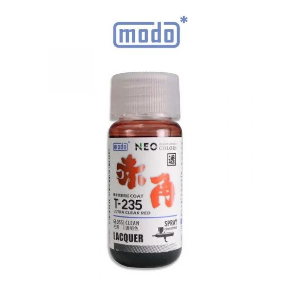 modo摩多製造所 NEO T-235 T235 赤角(銀角電鍍漆專用透明紅) 30ML 模型漆