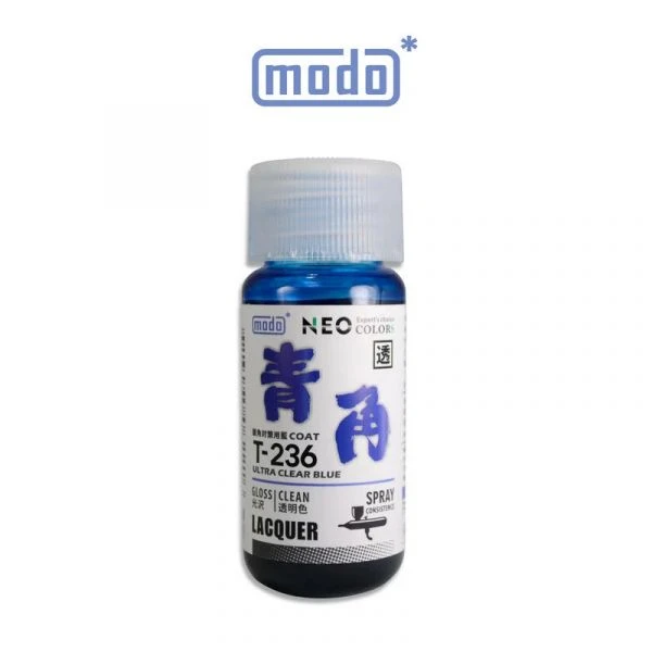 modo摩多製造所 NEO T-236 T236 青角(銀角電鍍漆專用透明藍) 30ML 模型漆