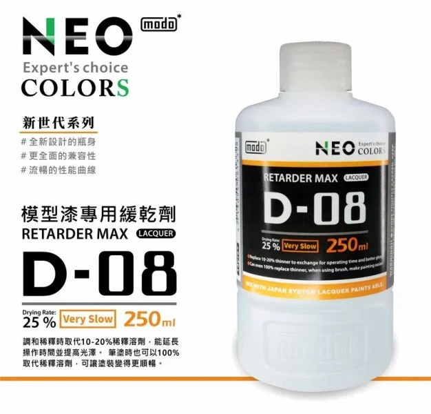 modo摩多製造所 NEO D08 D-08模型漆專用緩乾劑 250ML