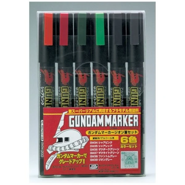 GUNZE 鋼彈麥克筆套裝組 GMS-108 GMS108 吉翁軍專用 6色