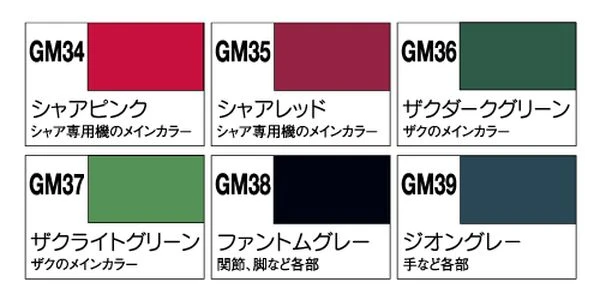 GUNZE 鋼彈麥克筆套裝組 GMS-108 GMS108 吉翁軍專用 6色
