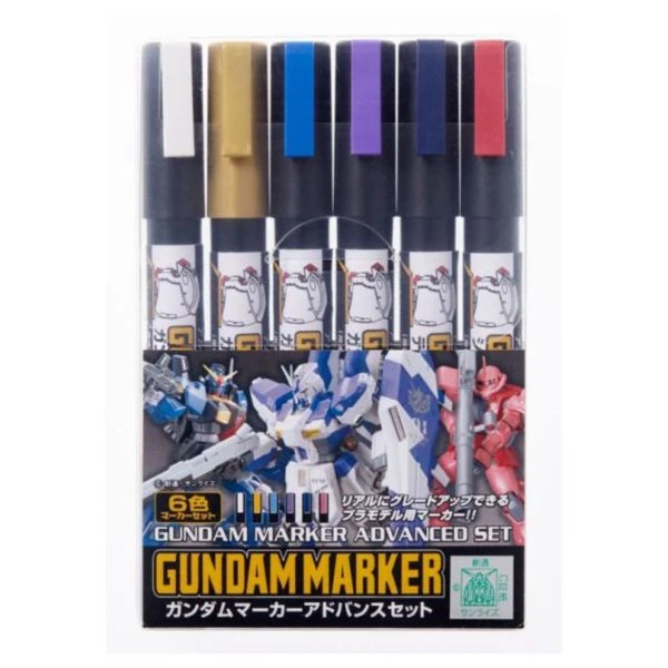GUNZE 鋼彈麥克筆套裝組 GMS-124 GMS124 鋼彈色進階套裝組 6色