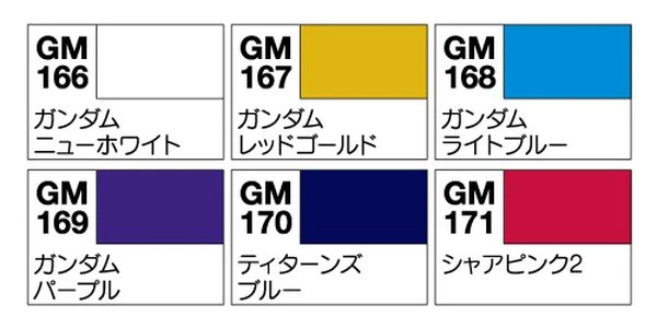 GUNZE 鋼彈麥克筆套裝組 GMS-124 GMS124 鋼彈色進階套裝組 6色