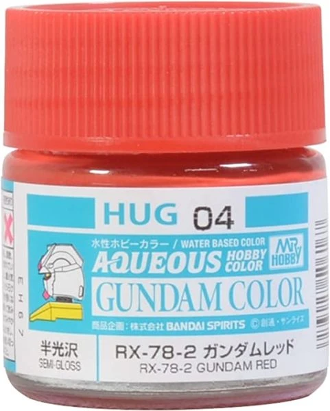 GUNZE 環保水性漆 HUG-04 HUG04 RX-78-2鋼彈專用 半光澤 紅色 10ml