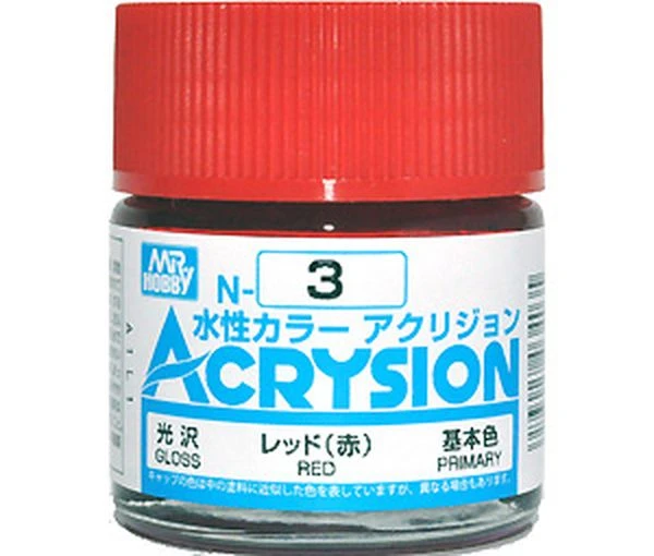 GUNZE 環保水性漆 N-3 N3 亮光 紅色 10ml