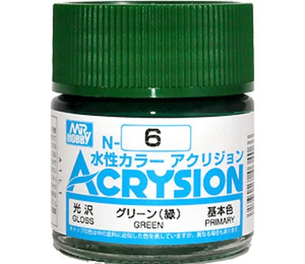 GUNZE 環保水性漆 N-6 N6 亮光 綠色 10ml