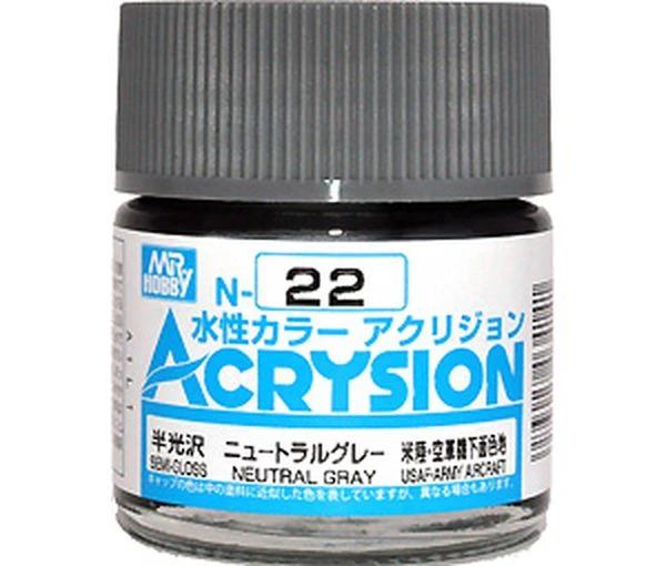 GUNZE 環保水性漆 N-22 N22 半消光 中性灰色 10ml